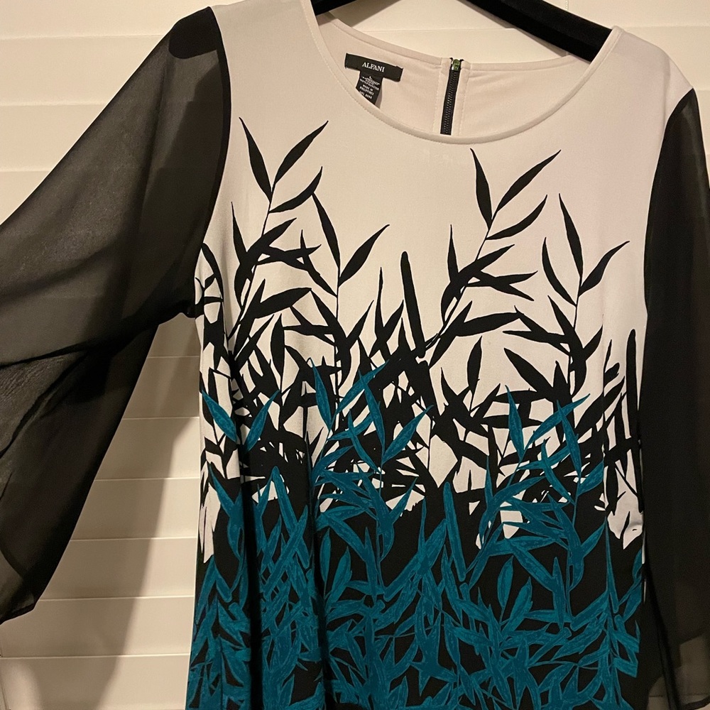 Alfani top with sheer sleeves